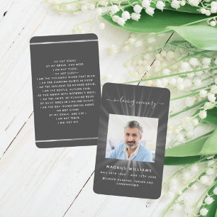 Gray light photo funeral prayer card