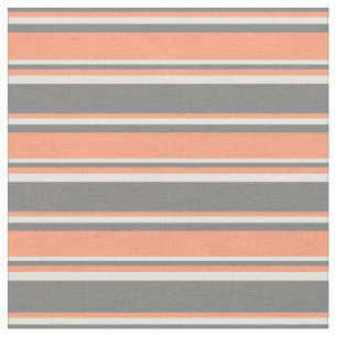 Gray, Light Salmon, and Light Yellow Lines Fabric