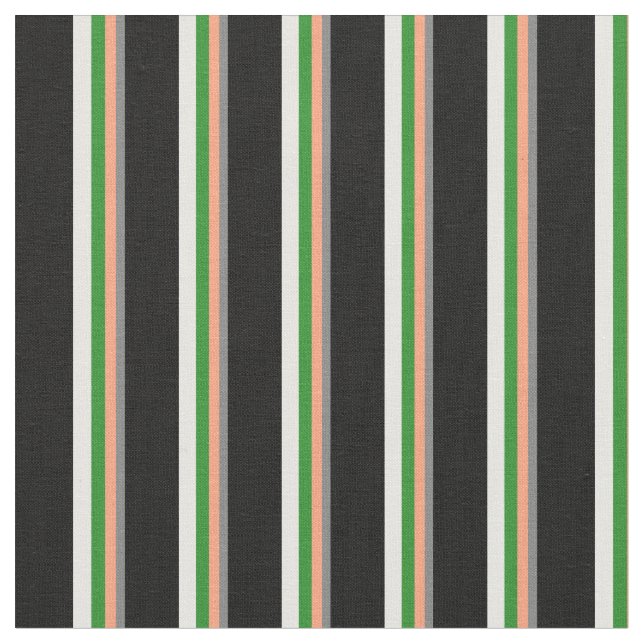 Gray, Light Salmon, Green, Mint Cream & Black Fabric (Close Up)
