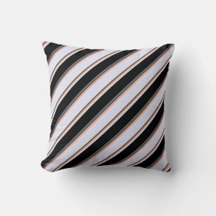 Gray, Light Salmon, Lavender, Black & Slate Gray Throw Pillow
