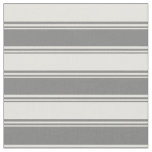 [ Thumbnail: Gray & Light Yellow Colored Lined/Striped Pattern Fabric ]
