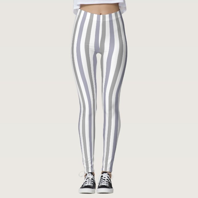 gray lilac stripes leggings (Front)