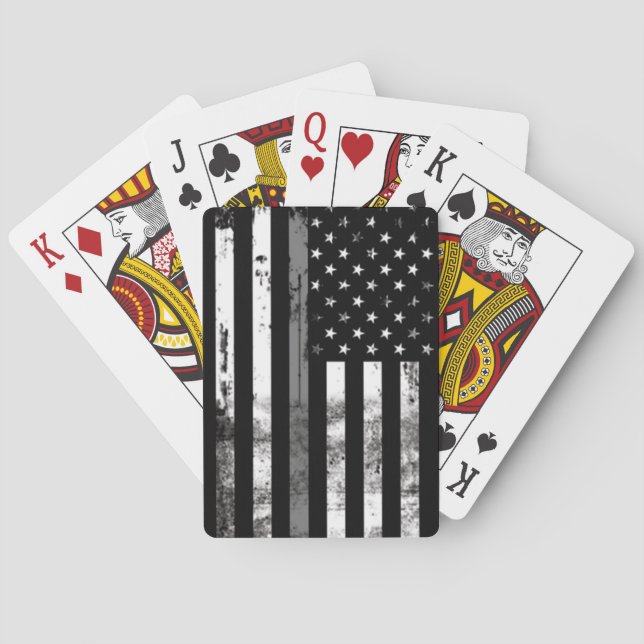 Gray Line Flag Correctional Officer Playing Cards (Back)