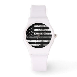 Gray Line Flag Correctional Officer Women's Watch