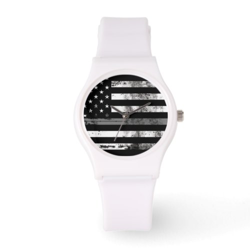 Gray Line Flag Correctional Officer Womens Watch