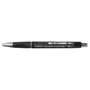 Gray Line Grunge Flag Correctional Officer Pen