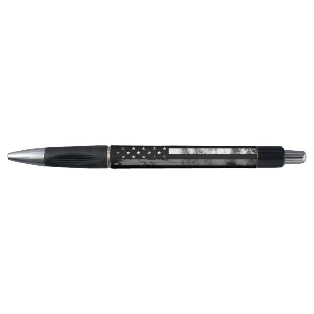 Gray Line Grunge Flag Correctional Officer Pen (Front)