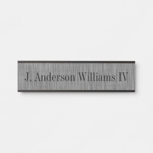 Gray Lined Name Plate Desk Door Wall Cubical Sign
