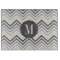 Gray & Linen Beige Chevron Pattern with Monogram