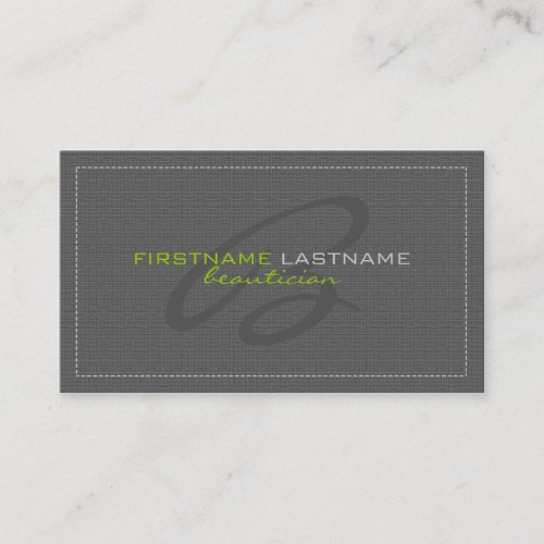 Gray Linen Burlap Texture Beautician Card