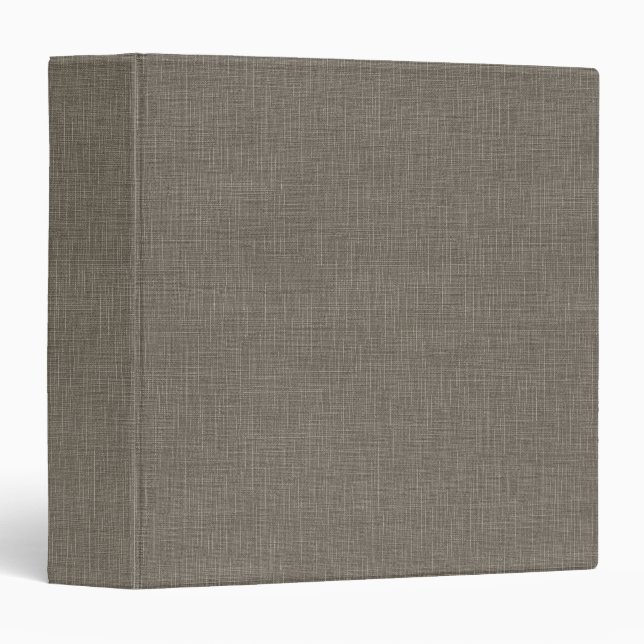 Gray Linen Cloth Texture Look Blank Simple 3 Ring Binder (Front/Spine)