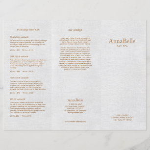 Gray Linen Hair Salon Spa TriFold Brochure