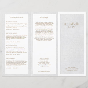 Gray Linen Hair Salon Spa TriFold Brochure
