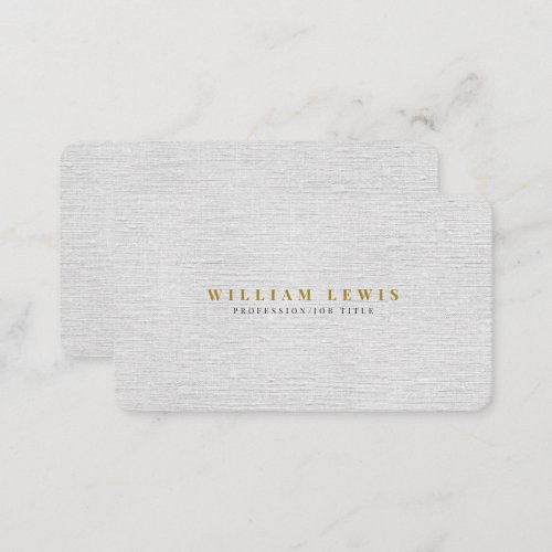 Gray Linen Minimalist Modern Simple Business Card