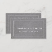 GRAY LINEN MODERN ATTORNEY LAW OFFICE BUSINESS CARD (Front/Back)