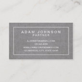 GRAY LINEN MODERN ATTORNEY LAW OFFICE BUSINESS CARD (Back)