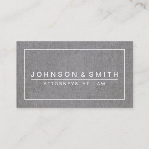 GRAY LINEN MODERN ATTORNEY LAW OFFICE BUSINESS CARD
