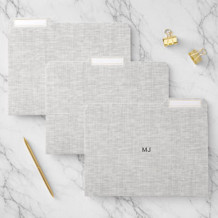 Gray Linen Texture Fabric File Folder