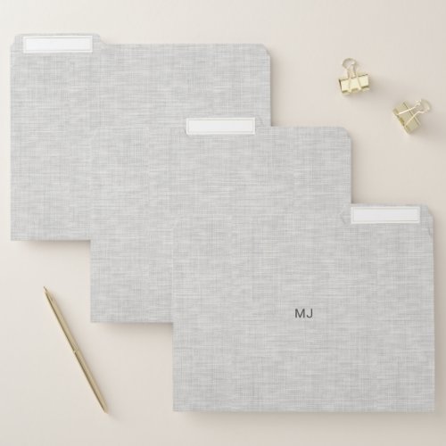 Gray Linen Texture Fabric File Folder