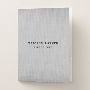 Gray Linen Texture Pocket Folder