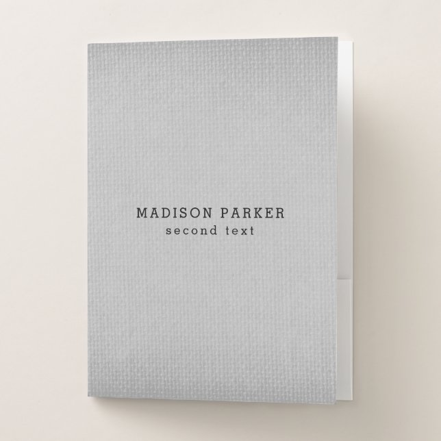 Gray Linen Texture Pocket Folder (Front)