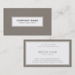 Gray Linen Texture White Background Business Card