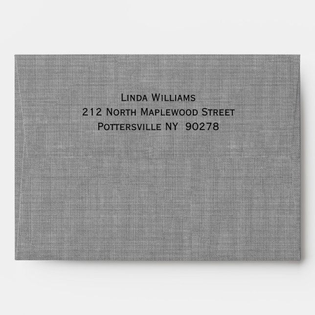 Gray Linen Thanksgiving Dinner Envelope (Back (Top Flap))