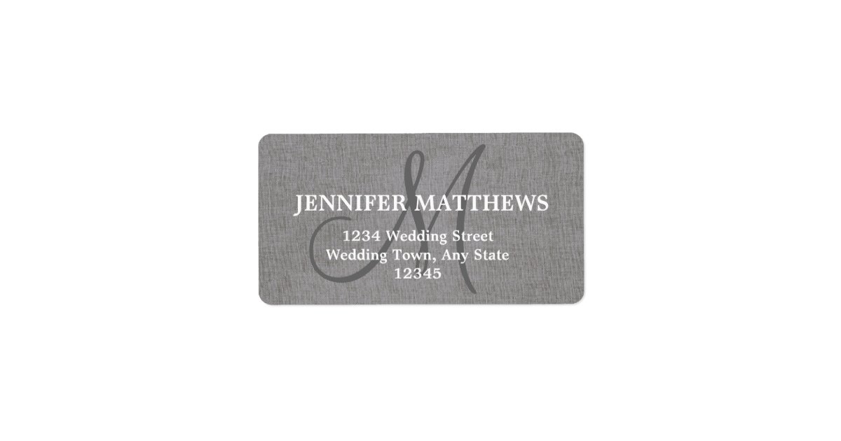 Gray Linen Wedding Reply Card Address Label Zazzle