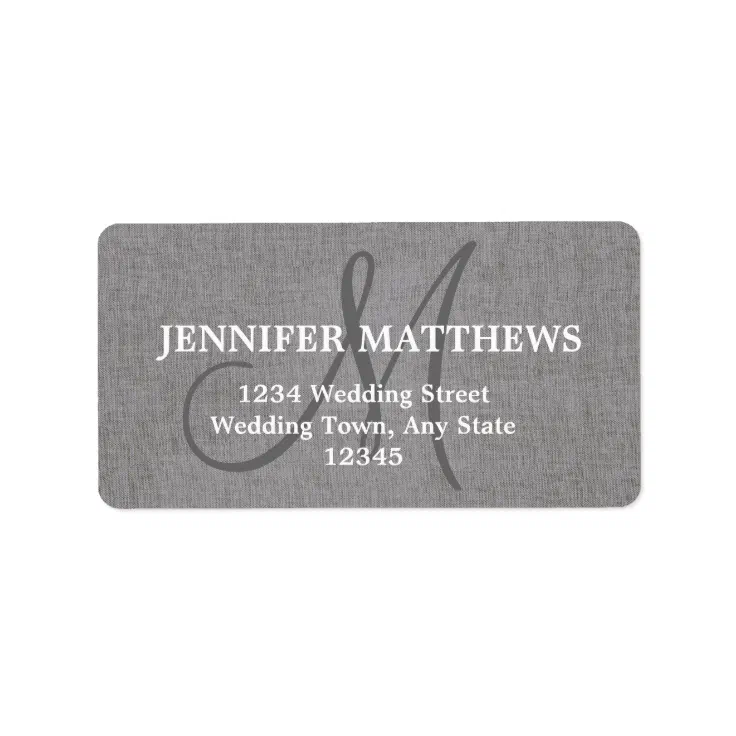 Gray Linen Wedding Reply Card Address Label Zazzle