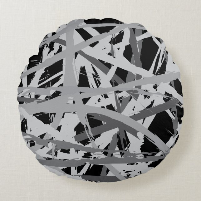 Gray Lines CIRCLE OF LIFE Throw Pillow (Front)