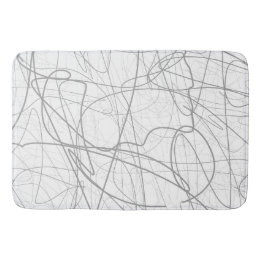 Gray lines Large Bath Mat