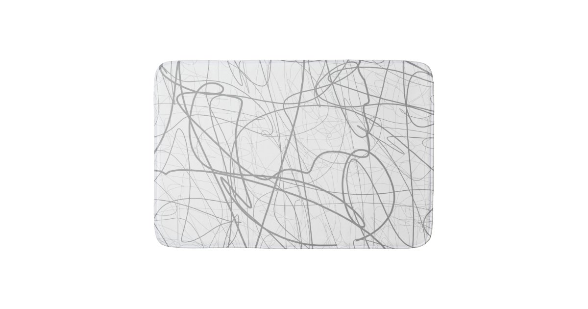Gray lines Large Bath Mat | Zazzle