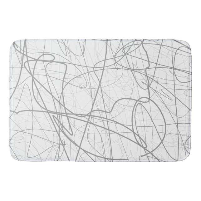 Gray lines Large Bath Mat (Front)
