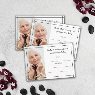 Gray Lines Photo Funeral Attendance Enclosure Card