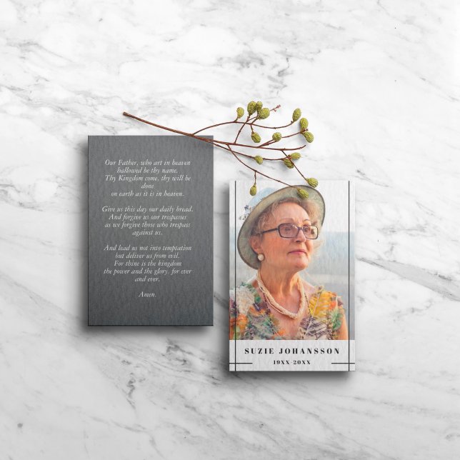 Gray Lines Photo Prayer Enclosure Card (Creator Uploaded)