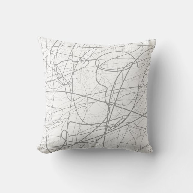 Gray lines Throw Pillow (Front)