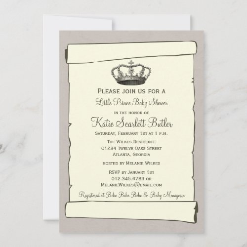 Little Prince Baby Shower Invitation
