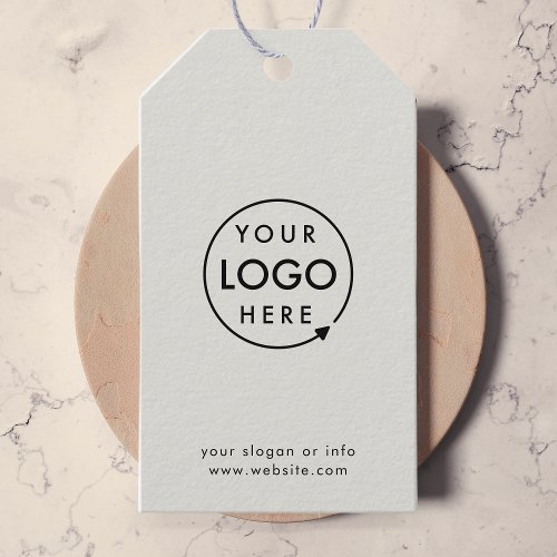 Gray Logo  Business Professional Modern Minimal Gift Tags