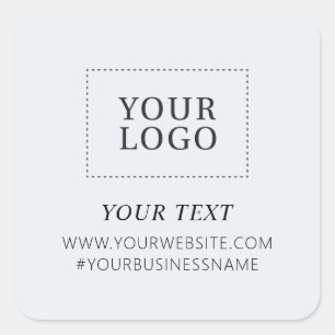 Gray Logo Business Thank you Custom Package Square Sticker