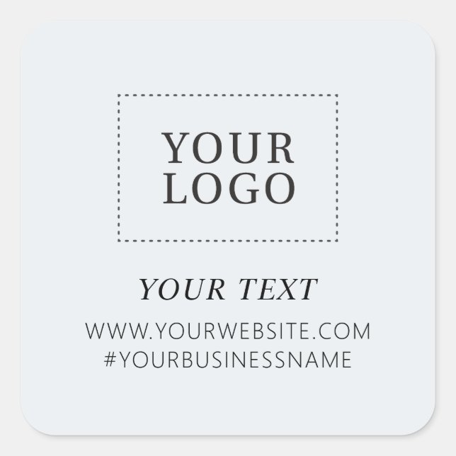 Gray Logo Business Thank you Custom Package Square Sticker (Front)
