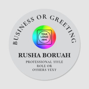 Gray Logo Employee Badge Printed nametags