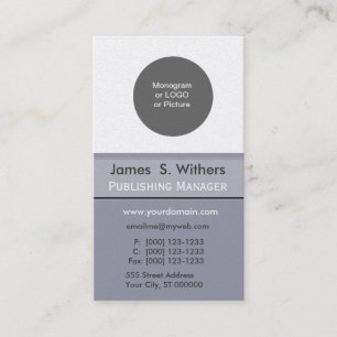 Gray Logo Initials Monogram Designer Business Card