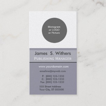 Gray Logo Initials Monogram  Designer Business Card by 911business at Zazzle