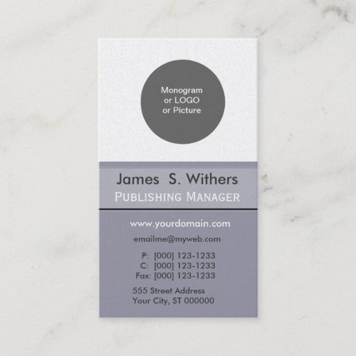 Gray Logo Initials Monogram  Designer Business Cards
