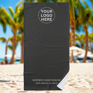 Gray Logo l Modern Branded Promotional Business Beach Towel