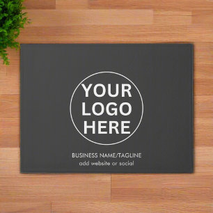 Gray logo l Welcome Promotional Branded Business Doormat