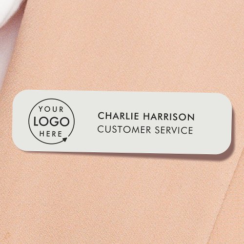 Gray Logo  Modern Business Employee Staff Name Tag