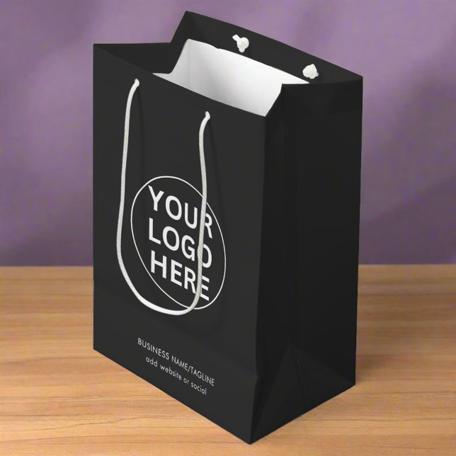 Gray Logo Professional Business Corporate Medium Gift Bag (Creator Uploaded)
