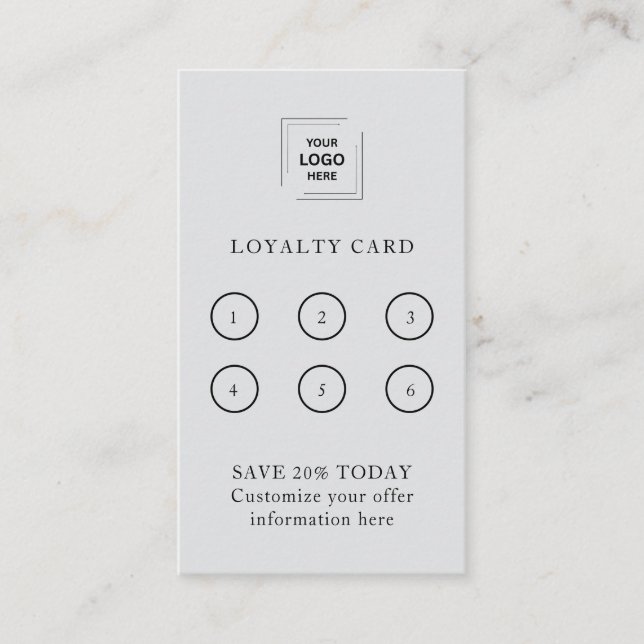 Gray Loyalty Reward Customer Retention Style Card (Front)