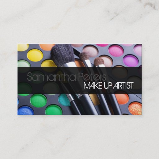 Customizable Gray Make Up Artist Palette Brush Business Card